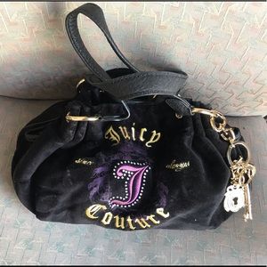 Juicy Couture black velvet shoulder bag